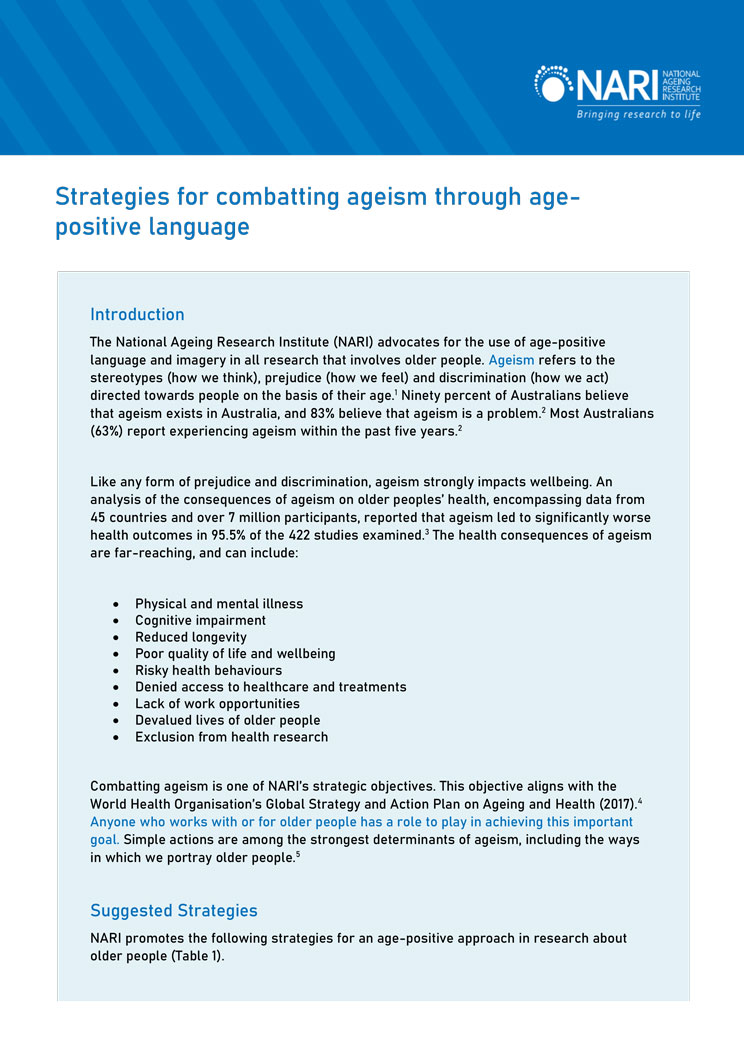 Age-Positive Language Guide cover