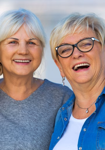 Senior women laughing