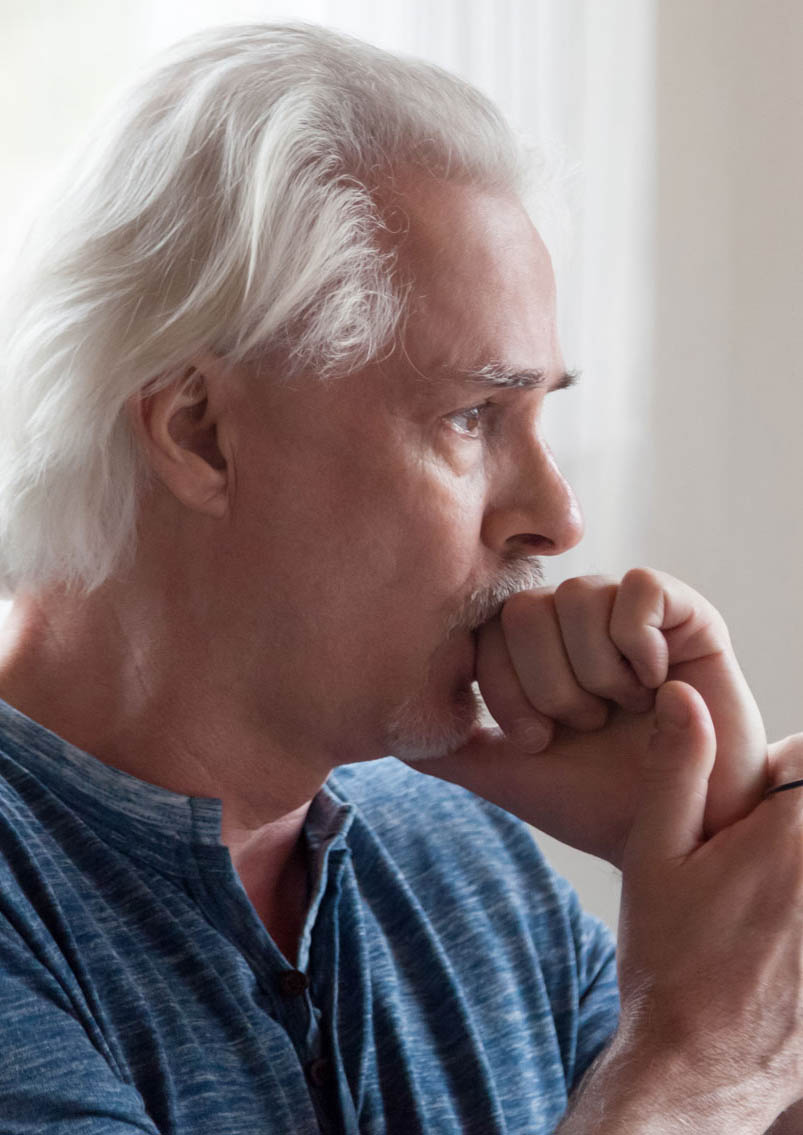 Concerned elderly man