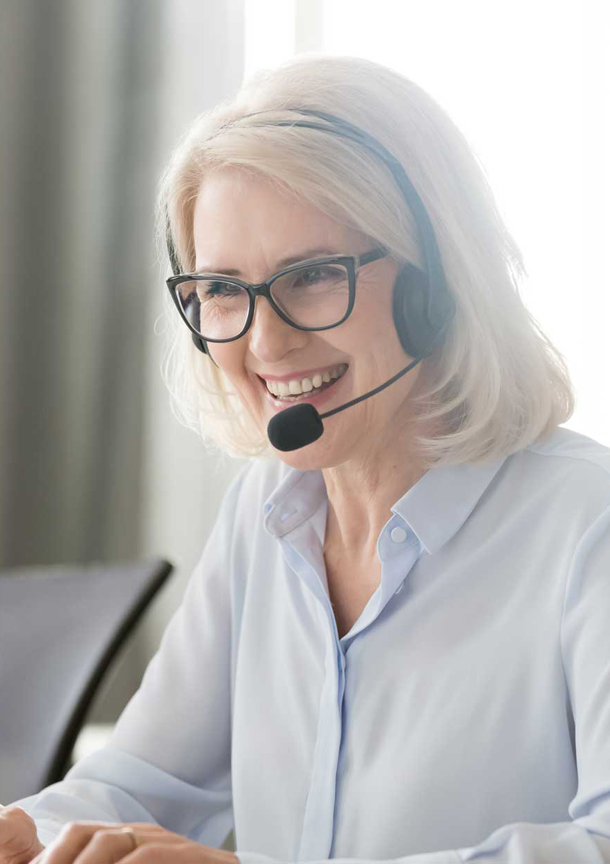 Elderly woman on computer