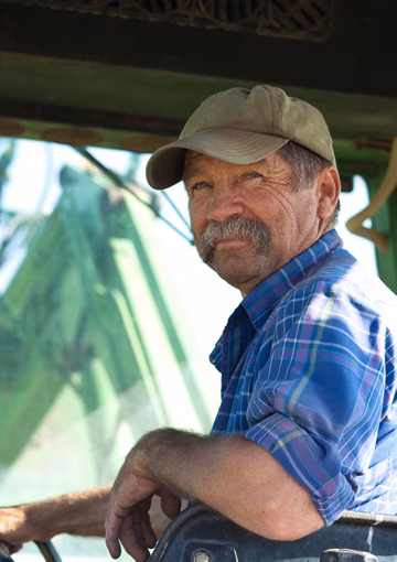 Australian farmer on a tractor 