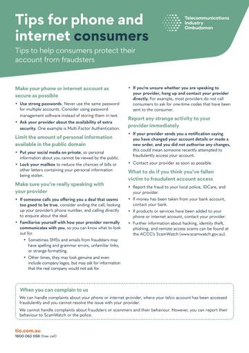 Tips for phone and internet consumers cover