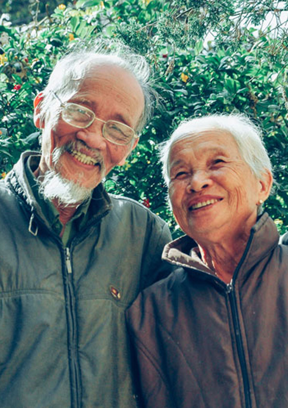 Senior couple smiling