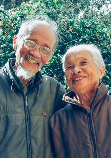 Senior couple smiling