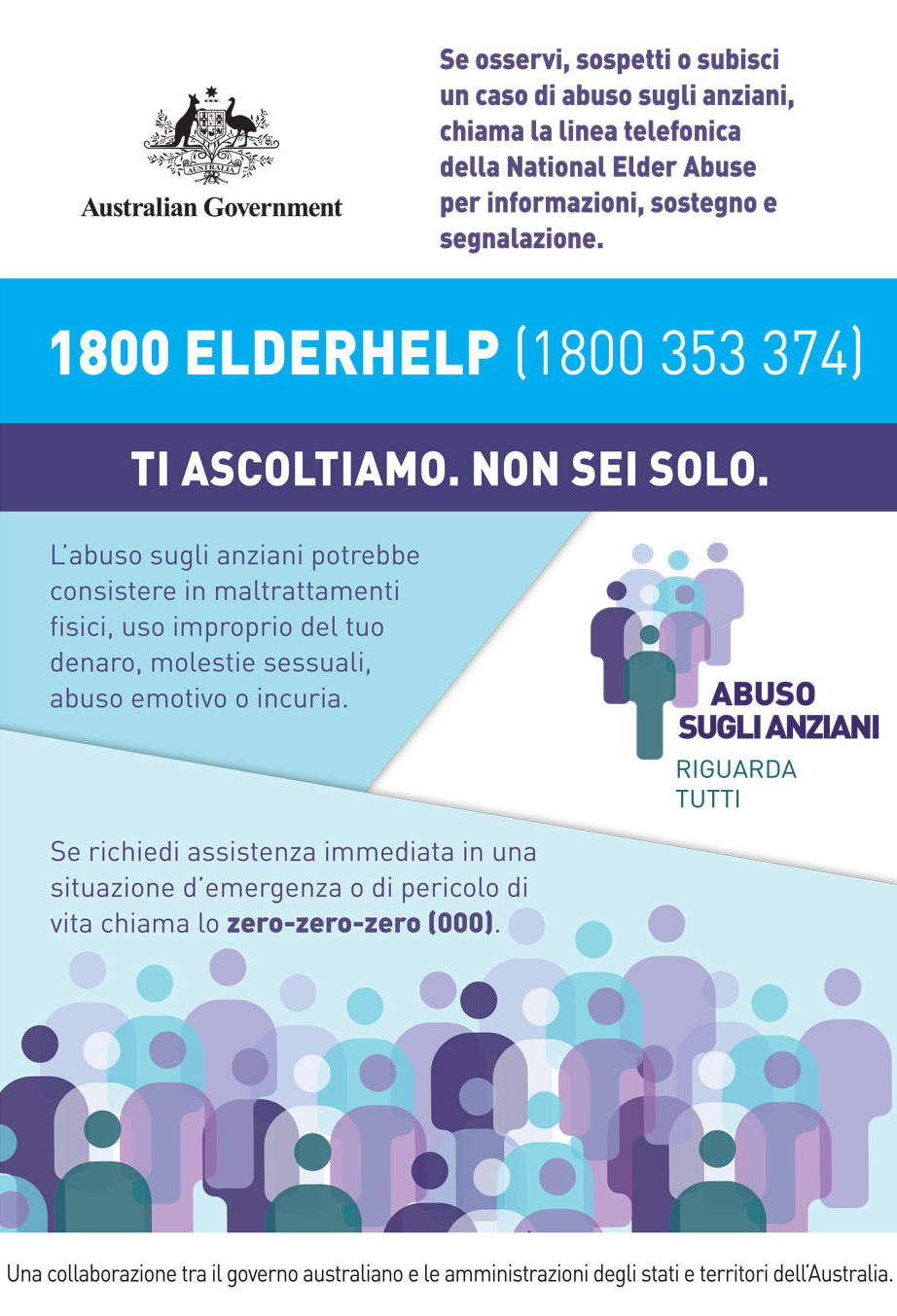 1800 ELDERHELP Italian Poster