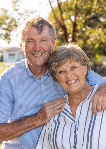 Couple smiling