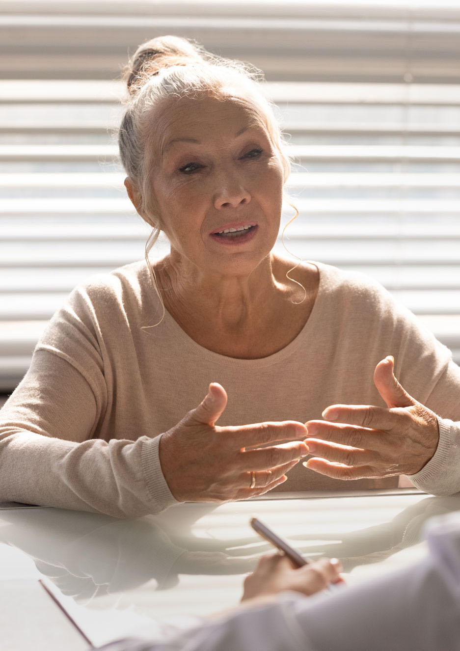 Senior Woman Making a Complaint 