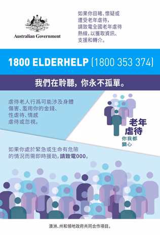 1800 ELDERHELP Traditional Chinese Poster