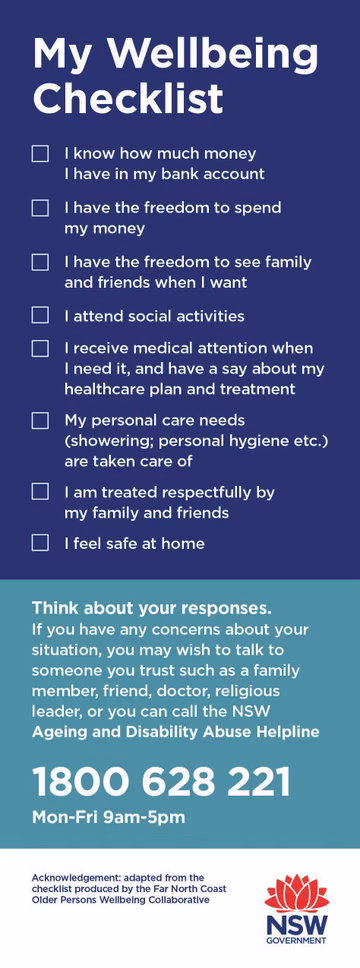 My Wellbeing Checklis
