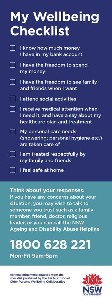 My Wellbeing Checklis