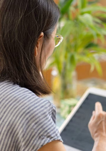 Woman using tablet