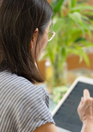 Woman using tablet