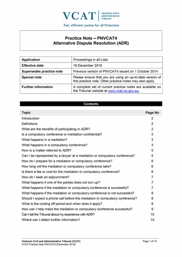 Practice note: Alternative dispute resolution cover