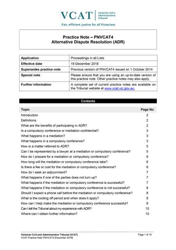 Practice note: Alternative dispute resolution cover