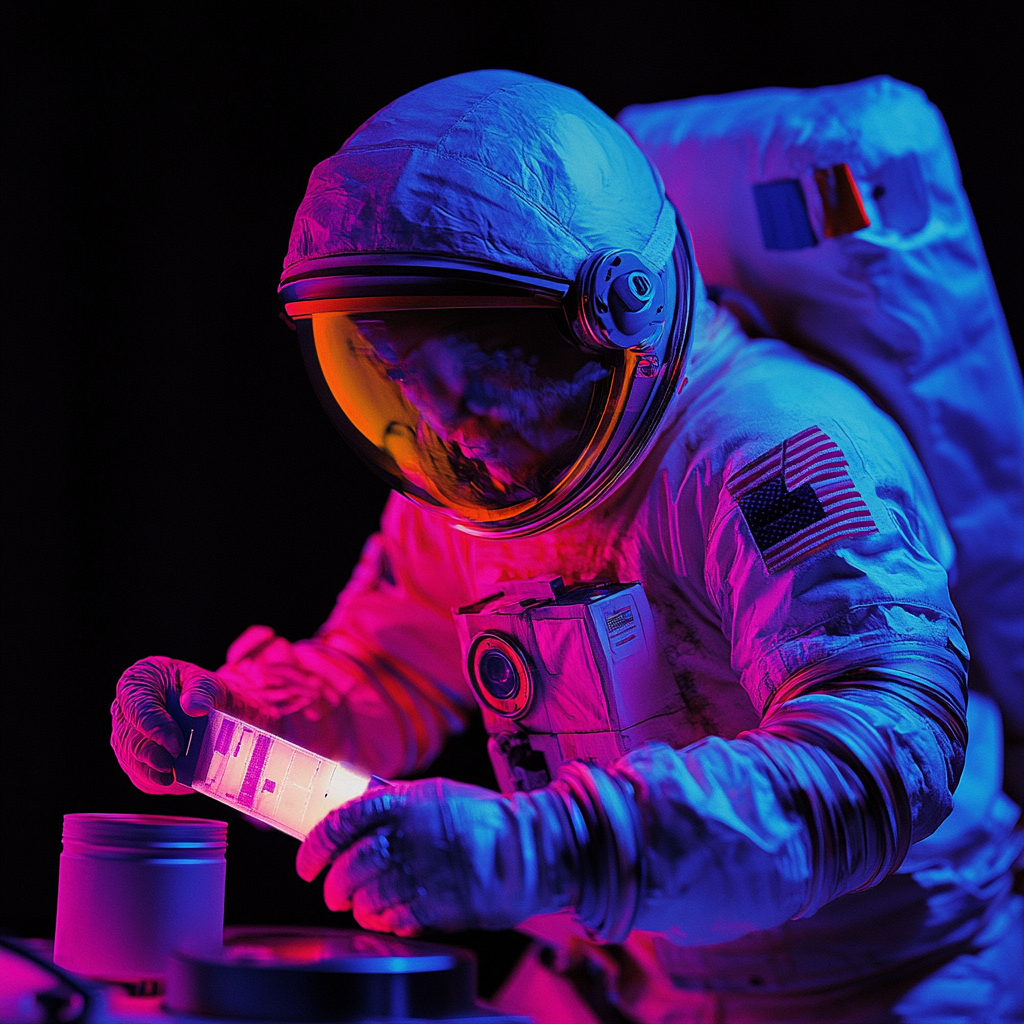 a_spaceman_labeling_a_digital_product