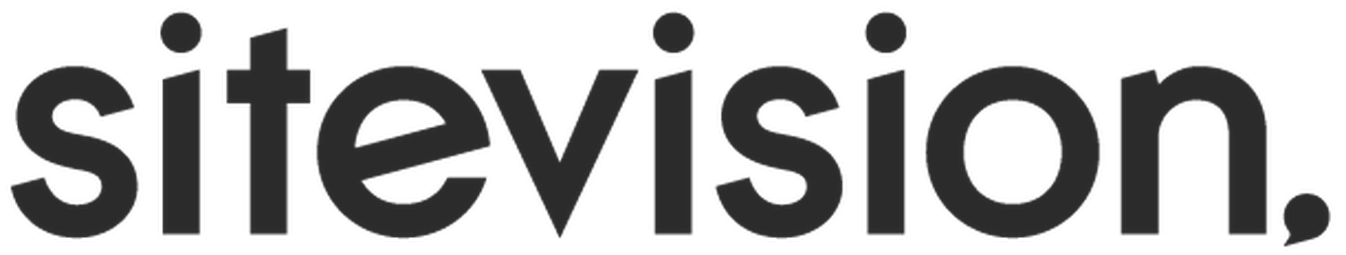 The image shows a logo with the word "sitevision" in lowercase, bold, black letters on a transparent background.