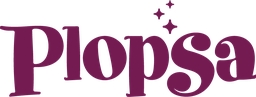 Text logo reading "Plopsa" in purple, with three small stars above the letter "s."