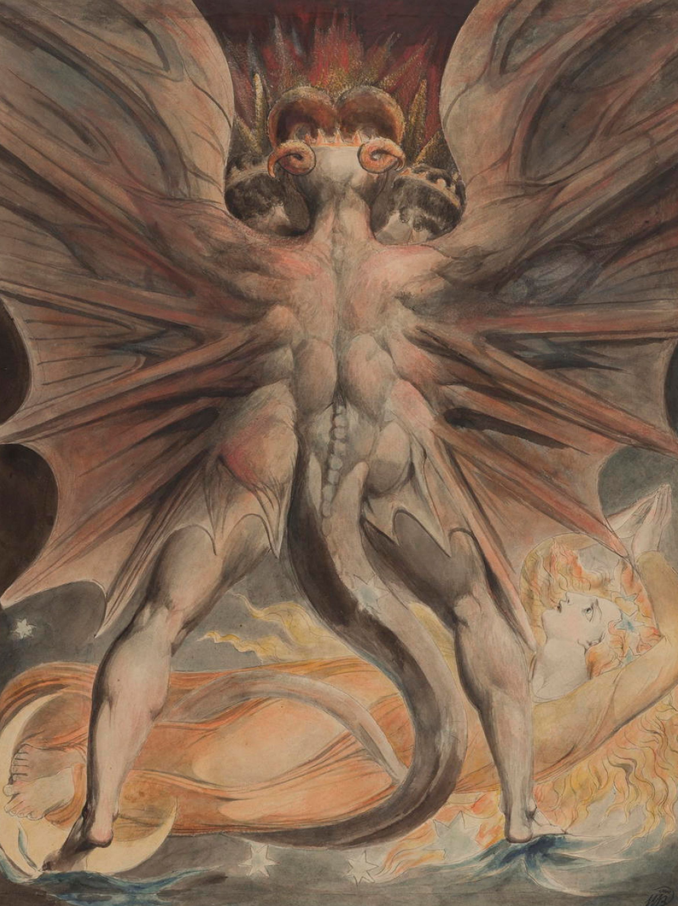 'The Great Red Dragon and the Woman Clothed with the Sun c 1805' by William Blake