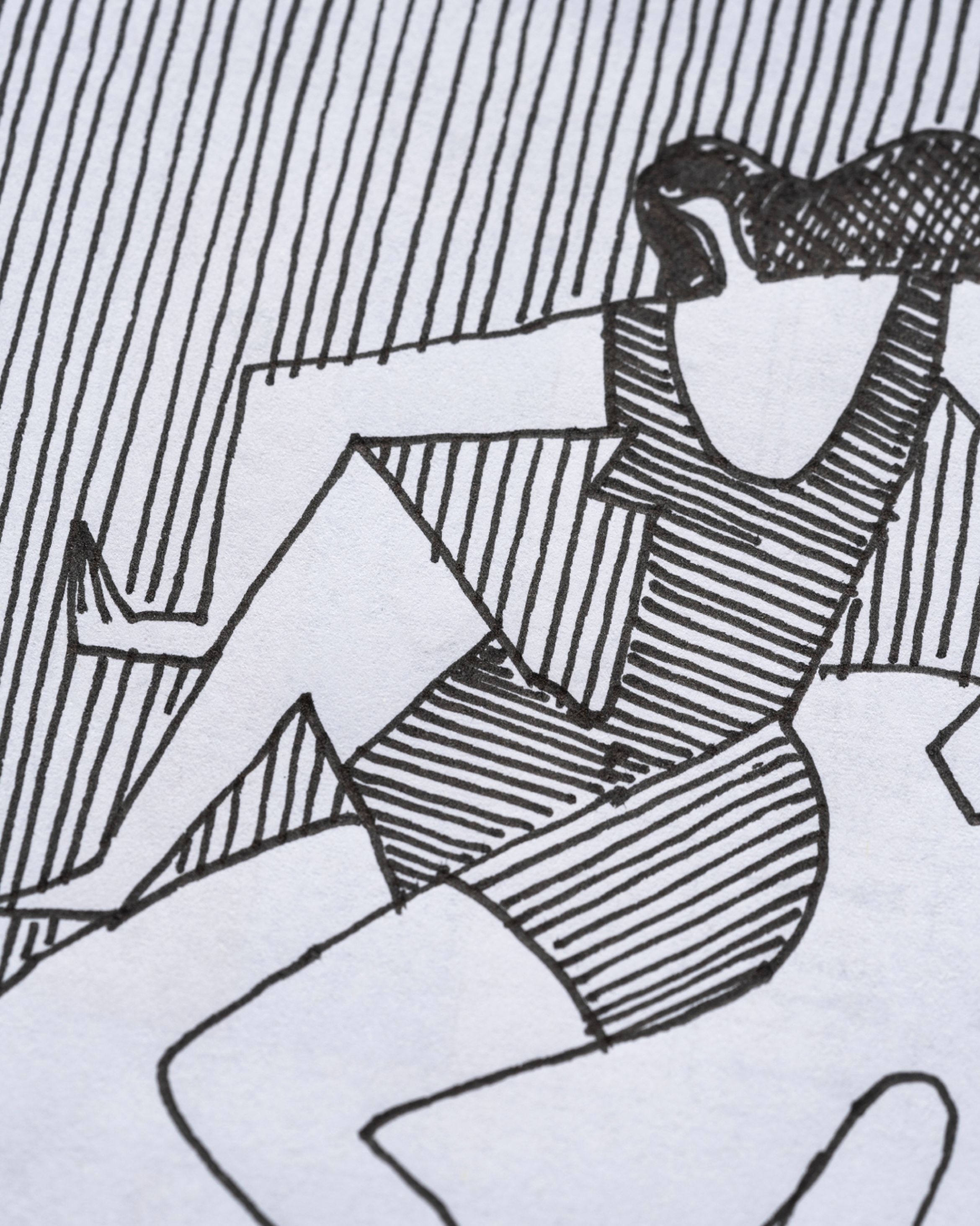 A second close up from Piet Parra's drawing on Yahtzee paper
