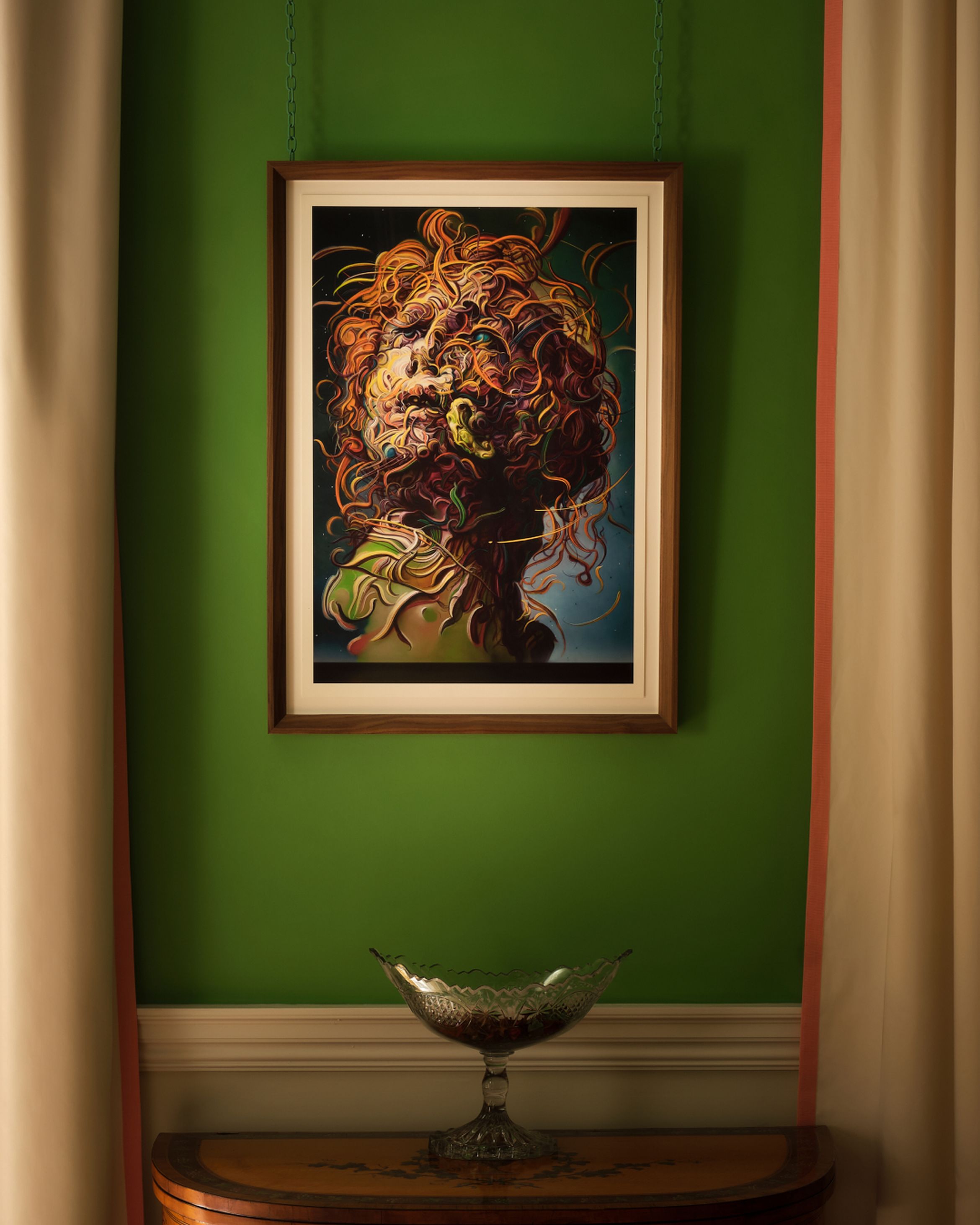 'Higher Than the Sun' hung in Glenn Brown's home