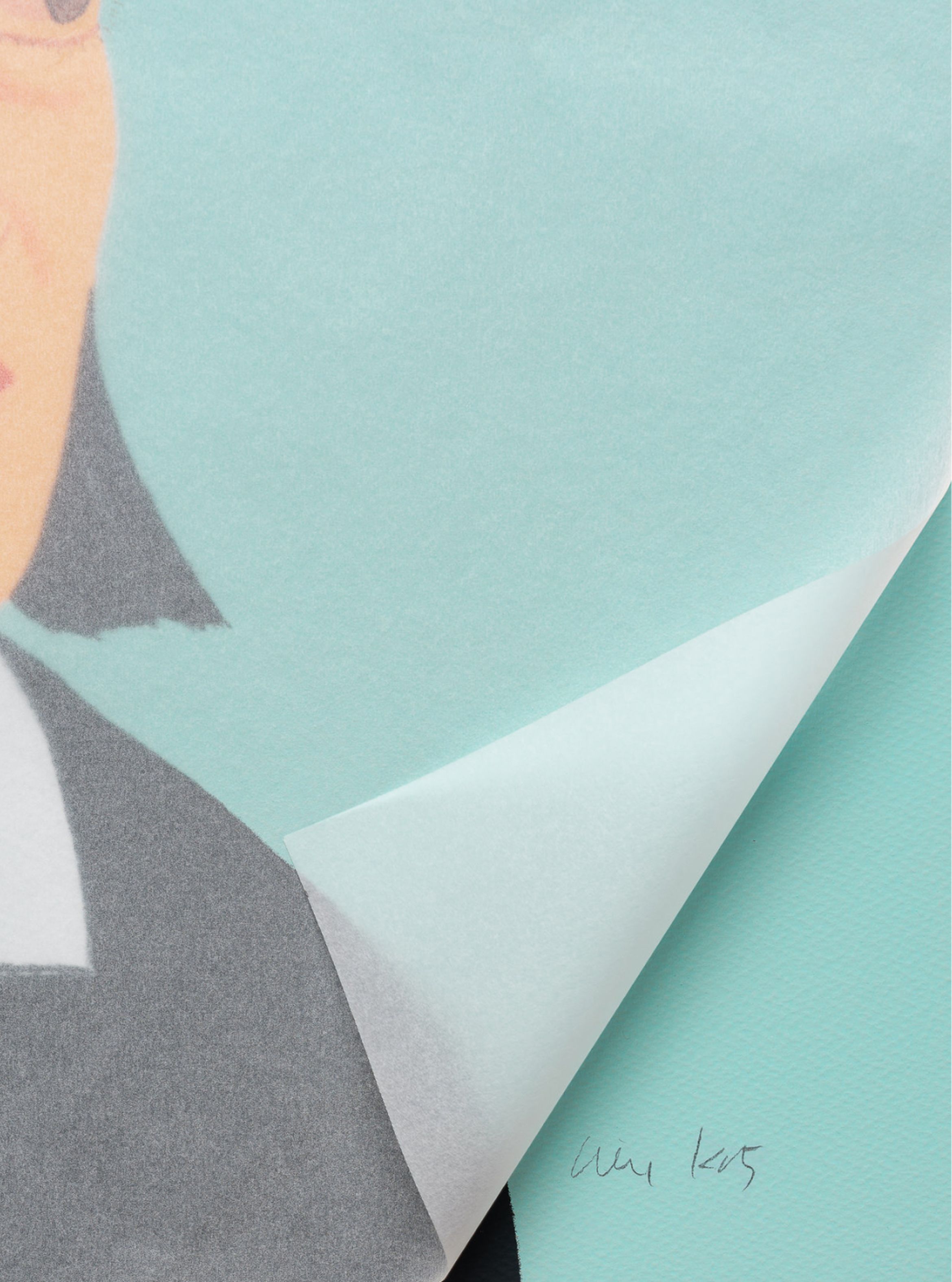 A close up signature detail of a new limited edition print by Alex Katz