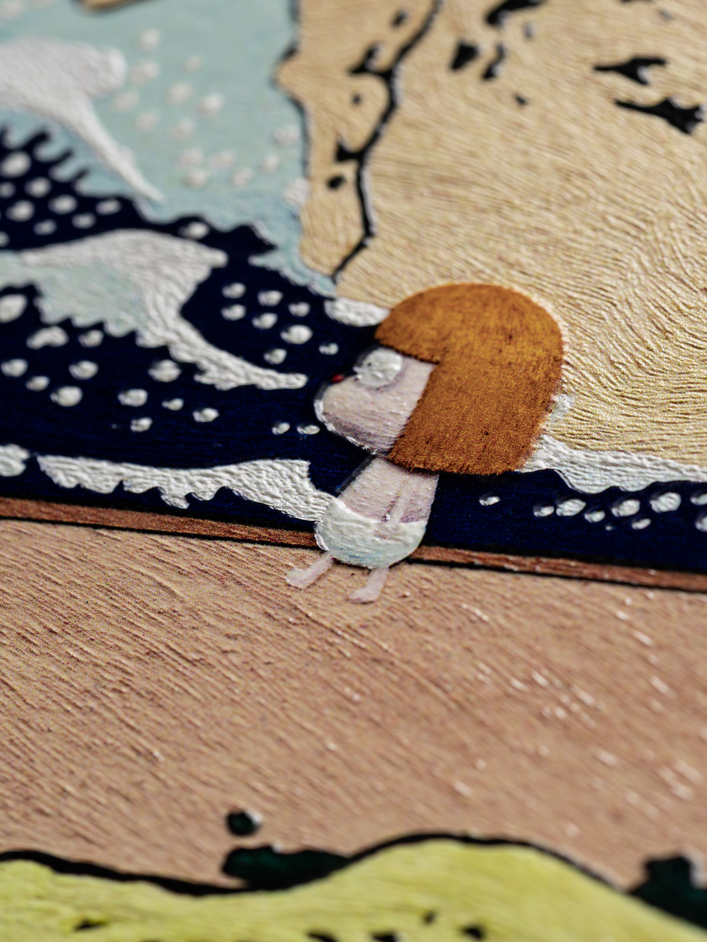 On-angle detail of an archival pigment print by Kukwon Woo.