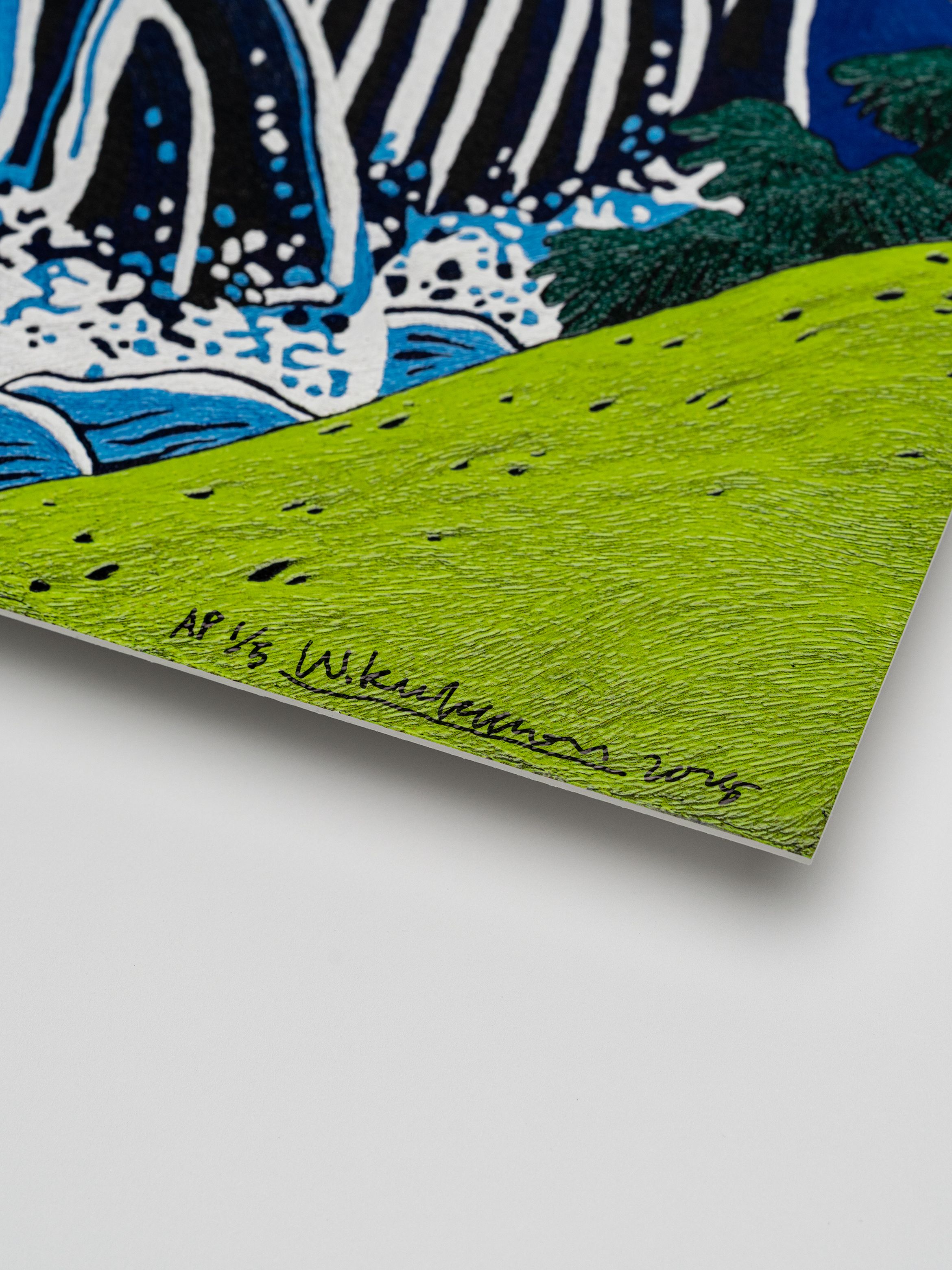 Signature detail of an archival pigment print by Kukwon Woo.