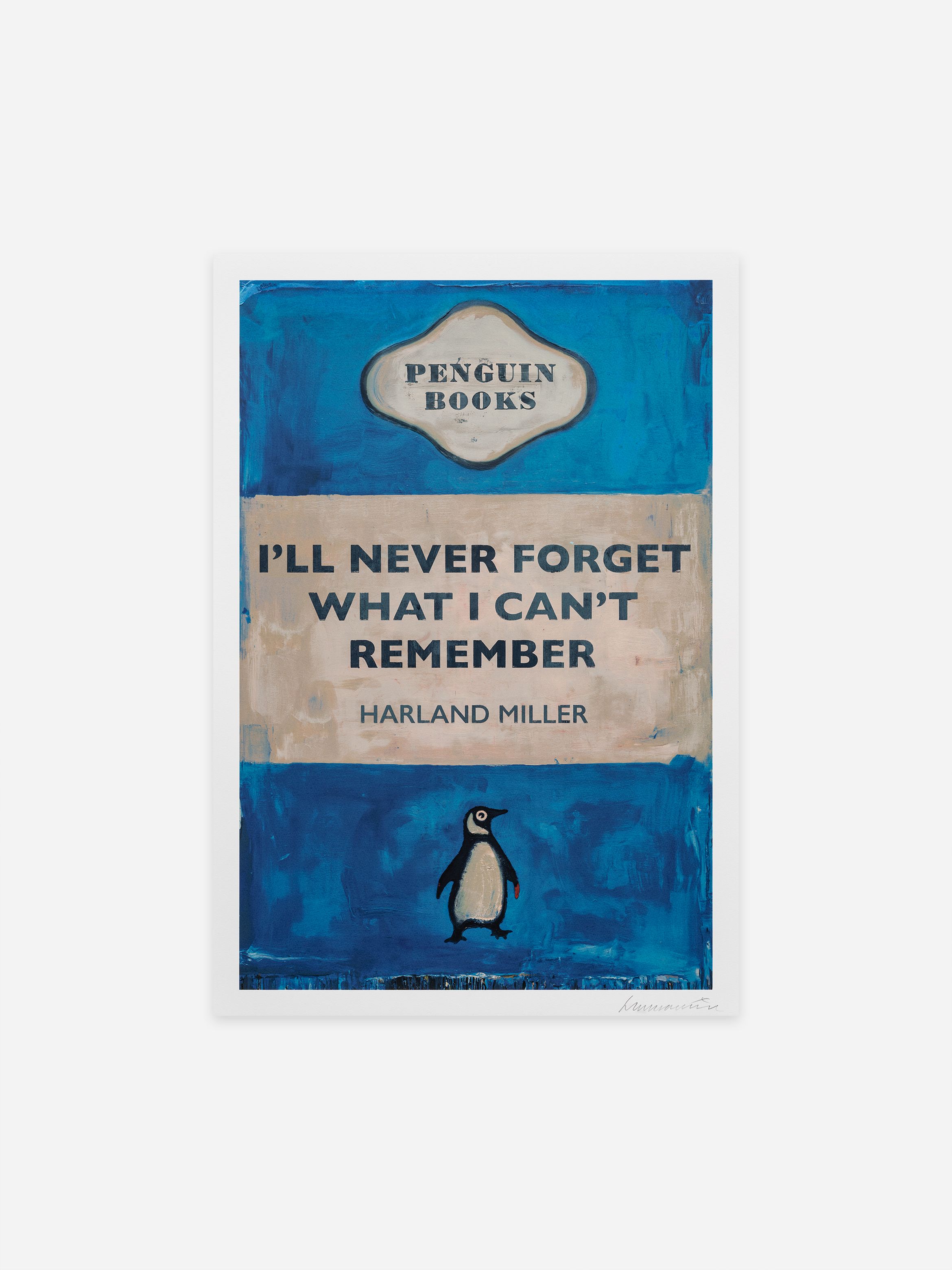 Hero of a silkscreen print by Harland Miller.
