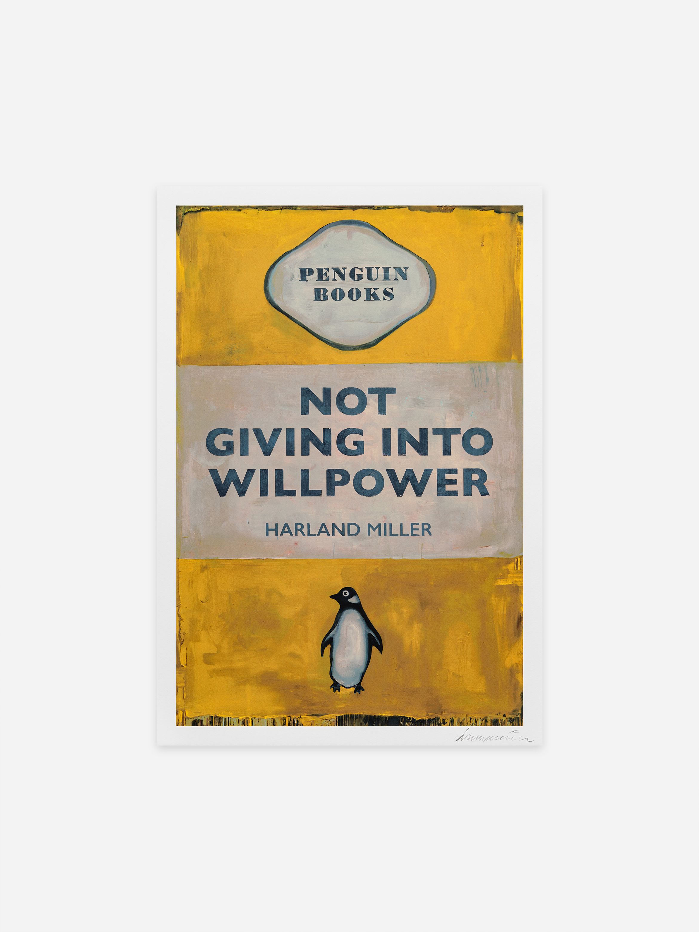 Hero of a silkscreen print by Harland Miller.