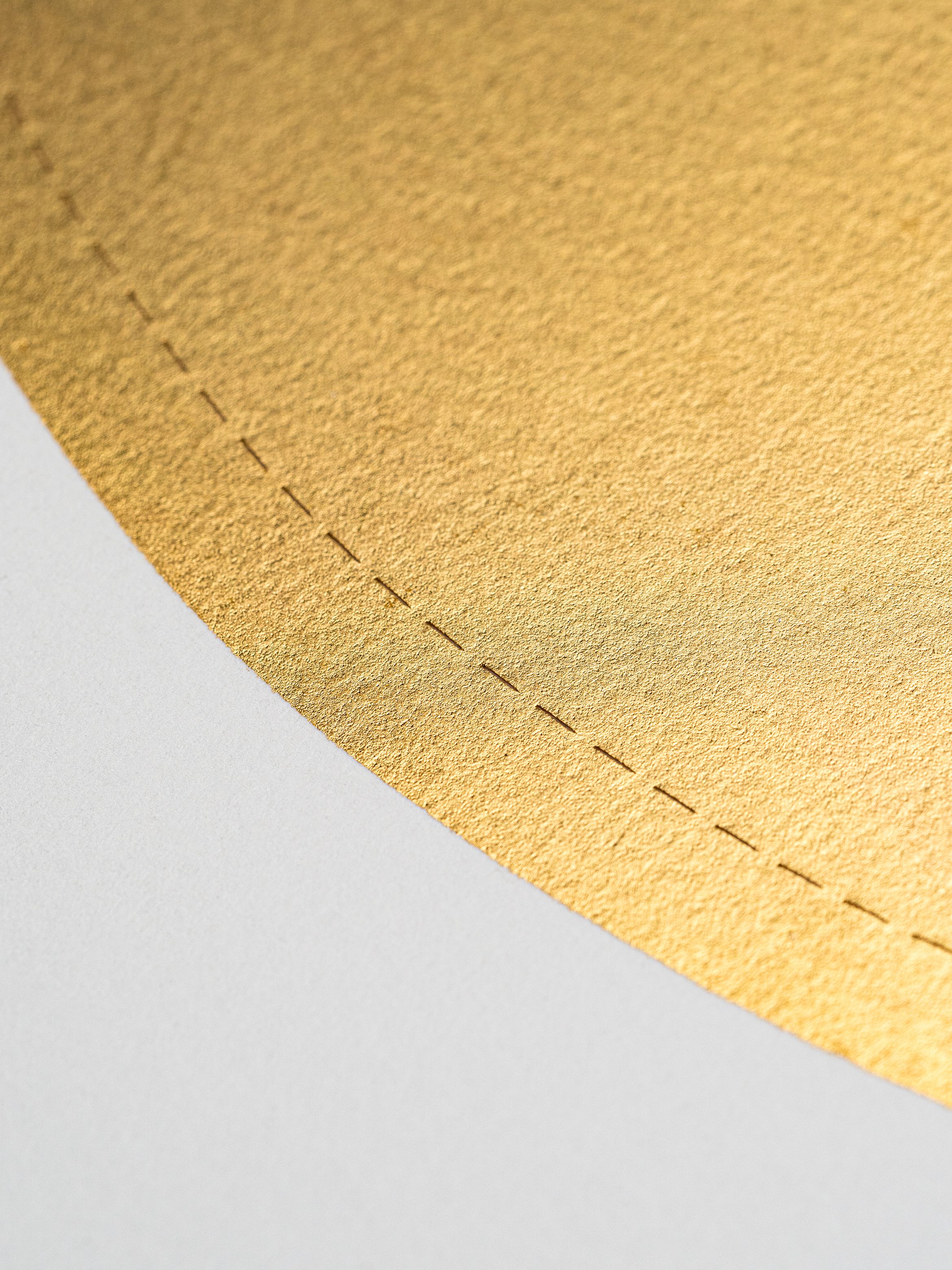 Closeup of gold foiling