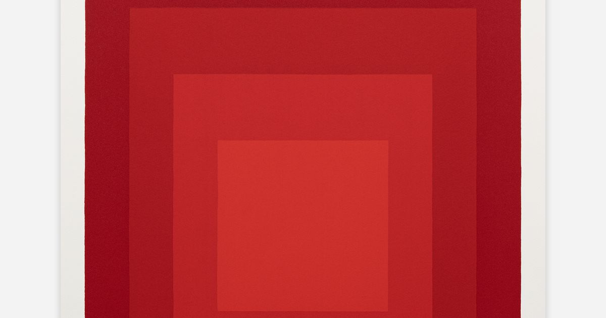 ジョセフ・アルバーツ 「 Homage To The Square」額付き Homage to the Square, 1971 (red) by Josef Albers