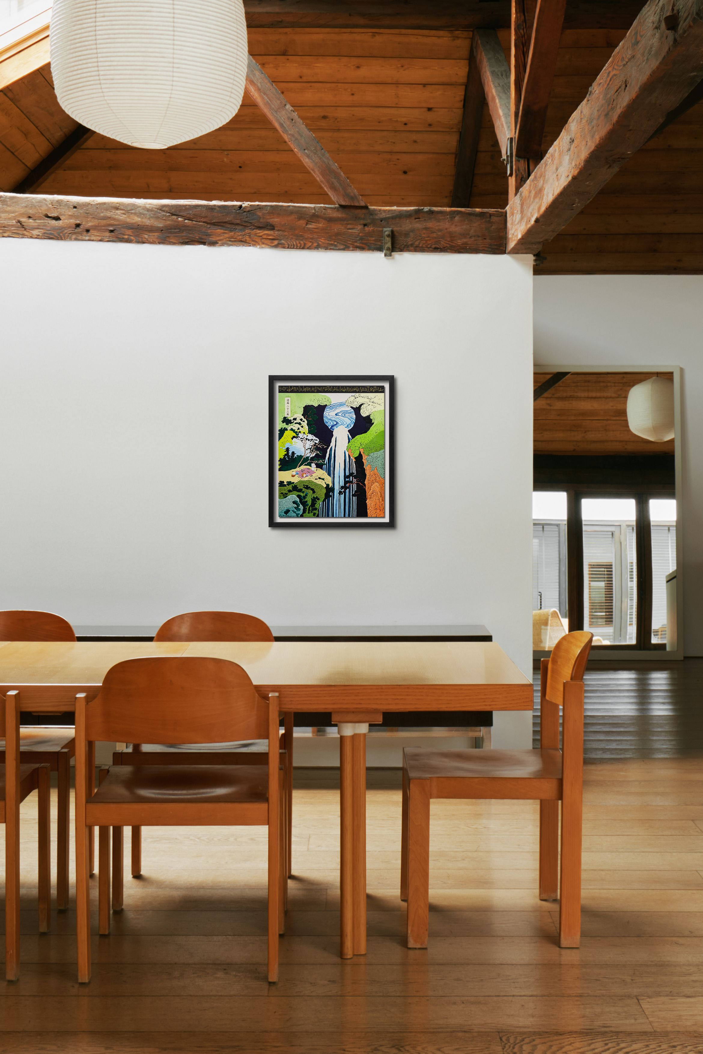 Hero of an archival pigment print in black frame on white wall by Kukwon Woo.