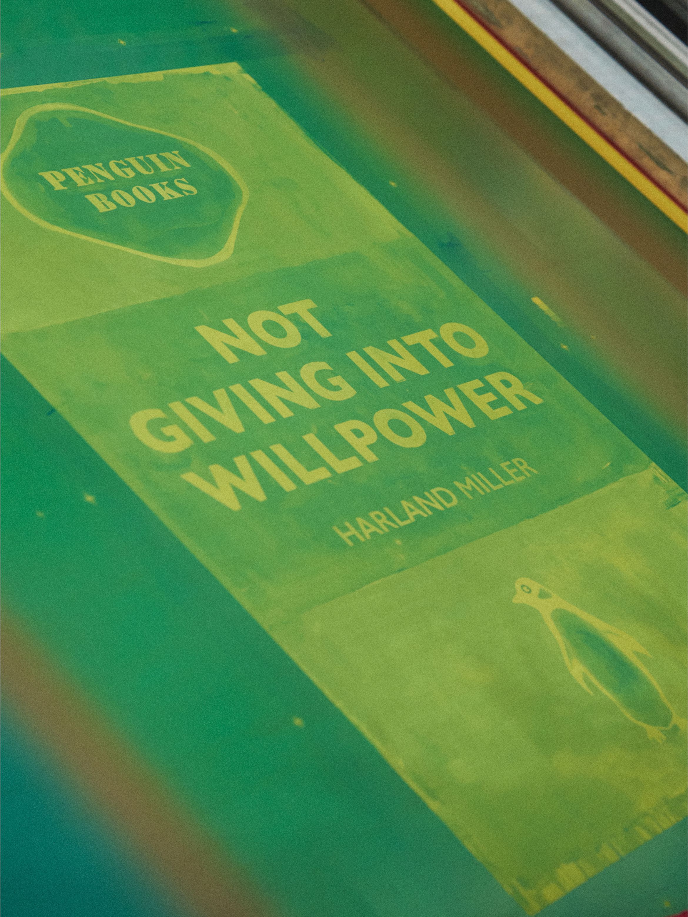 A BTS image of Harland Miller's Penguin edition.