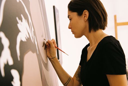 Adriana Oliver in the studio Adriana Oliver in the studio