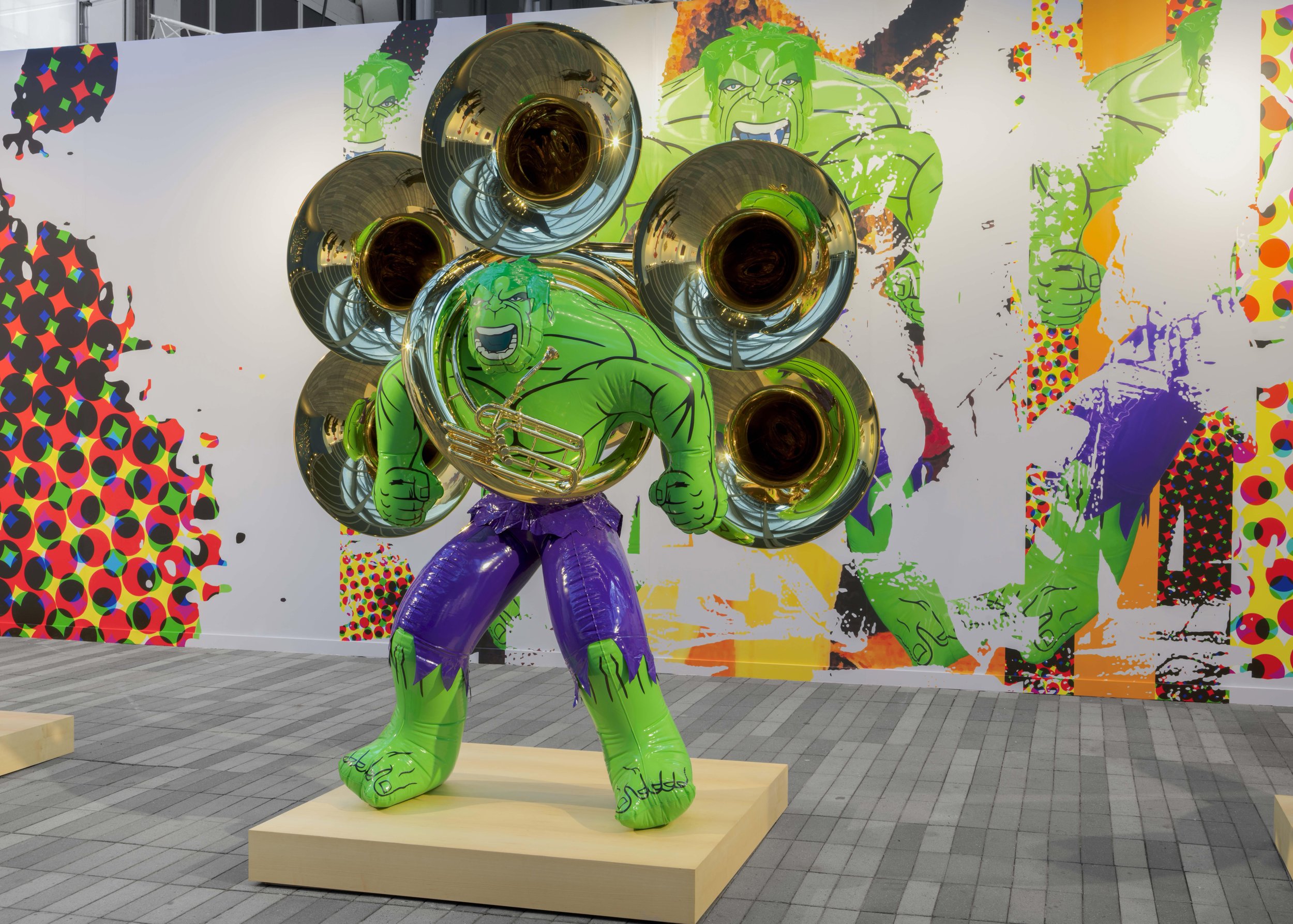 Split-Rocker (Wood) Pink/Orange by Jeff Koons