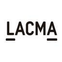 Black "LACMA" text with underlines beneath the "L" and "A" on a white background.