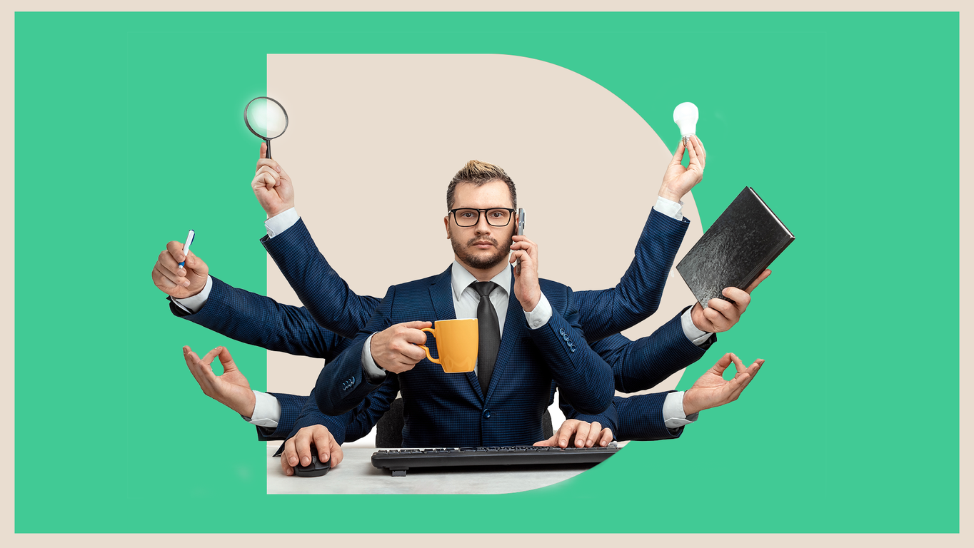 Business man trying to manage contract management process while juggling business needs