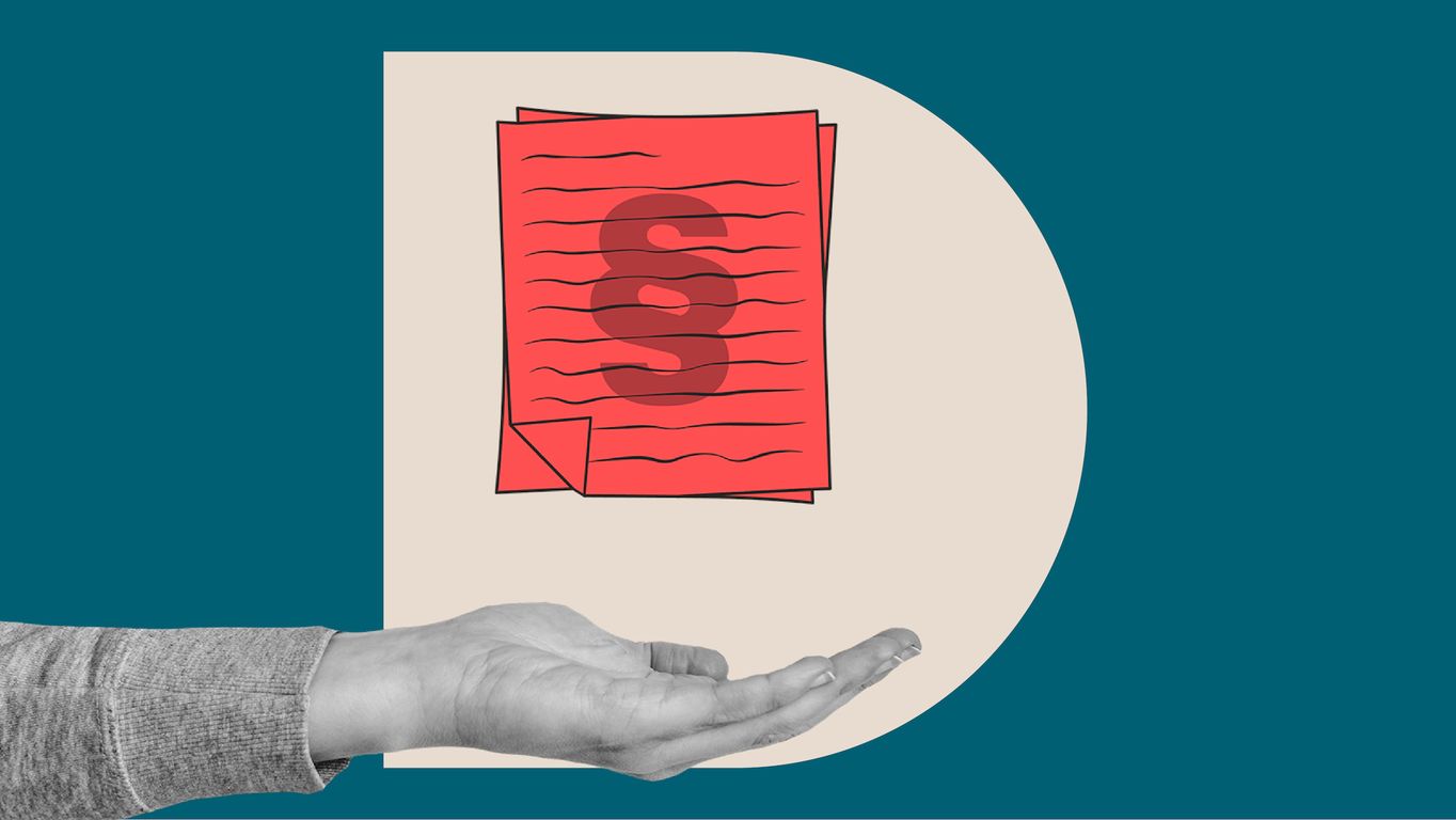 Graphic representing a small business owner holding an automated business contract template in the palm of their hand 
