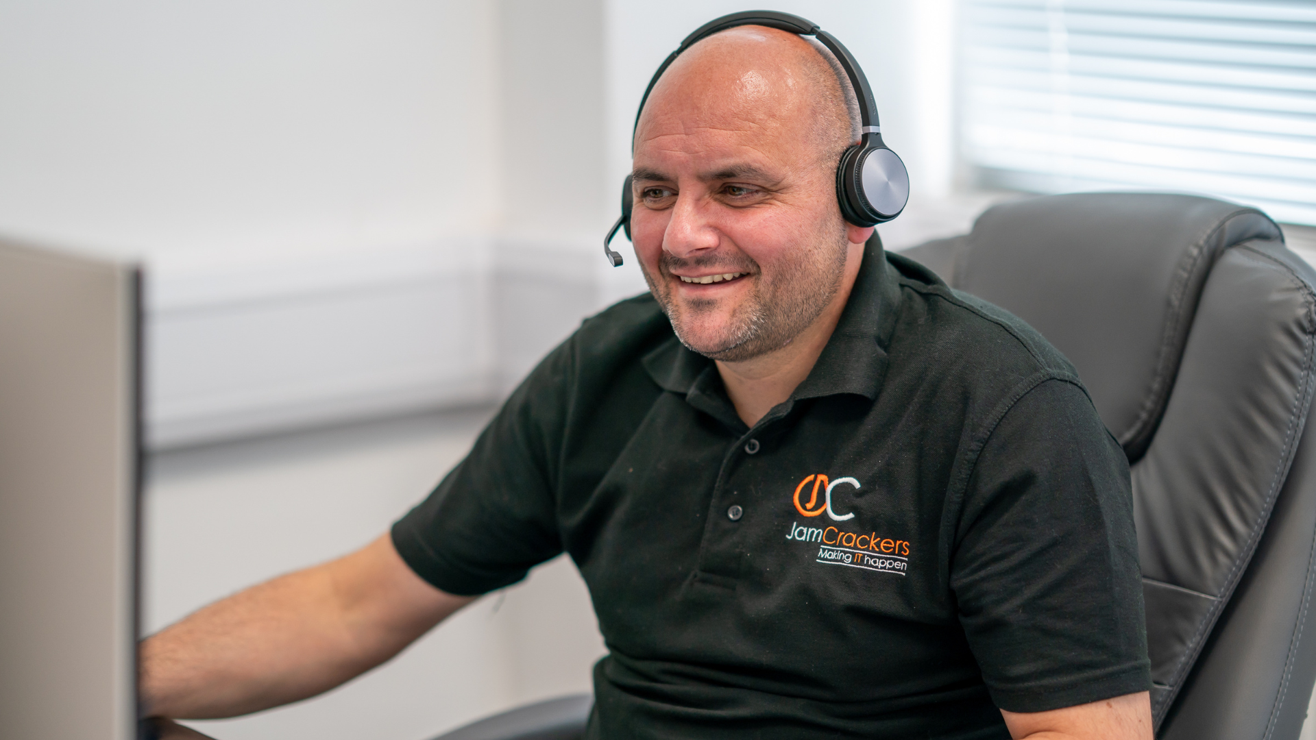 Business team using modern telecoms services