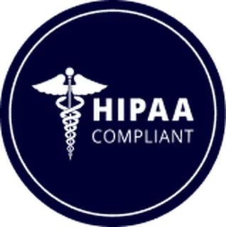 Badge showing that Infermedica is HIPAA certified showing compliance with security and privacy regulation in the US