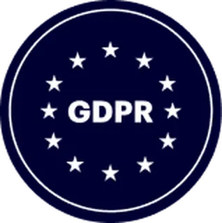 Badge showing that Infermedica is GDPR certified proving compliance with data protection regulations in Europe.