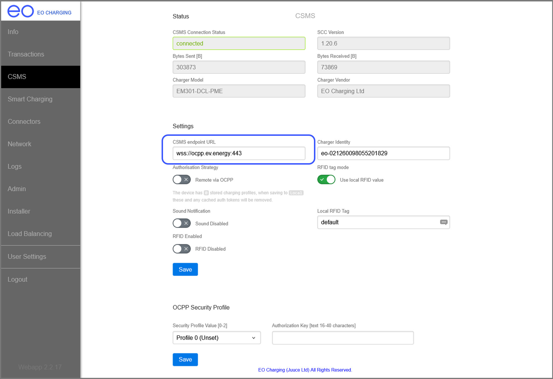EVEnergy Migration Support Page CSMS URL