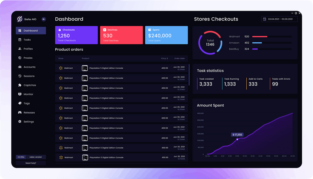 StellarAIO Dashboard
