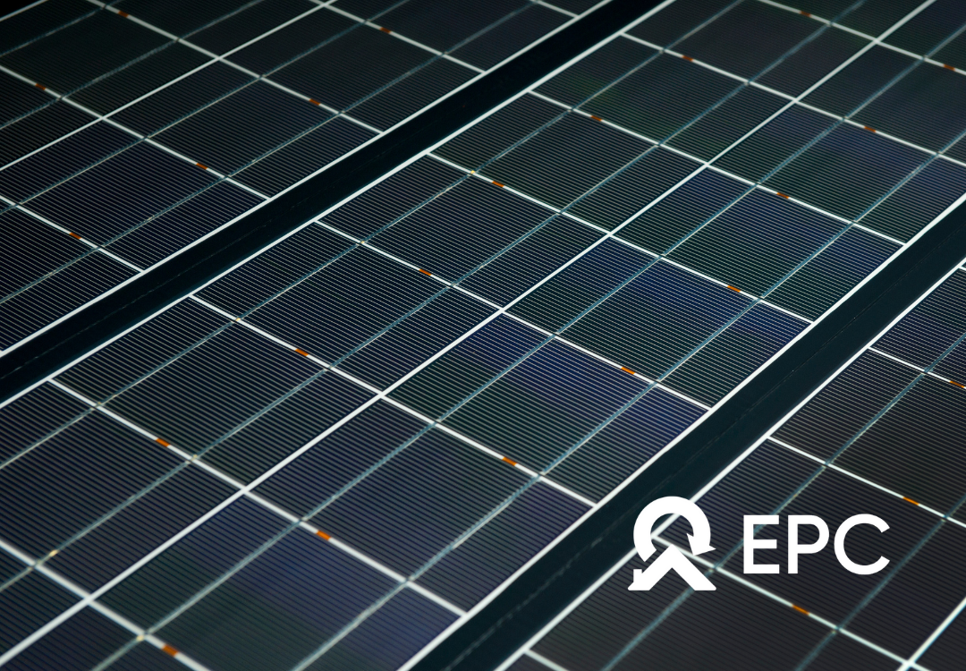 solar panels with white epc logo