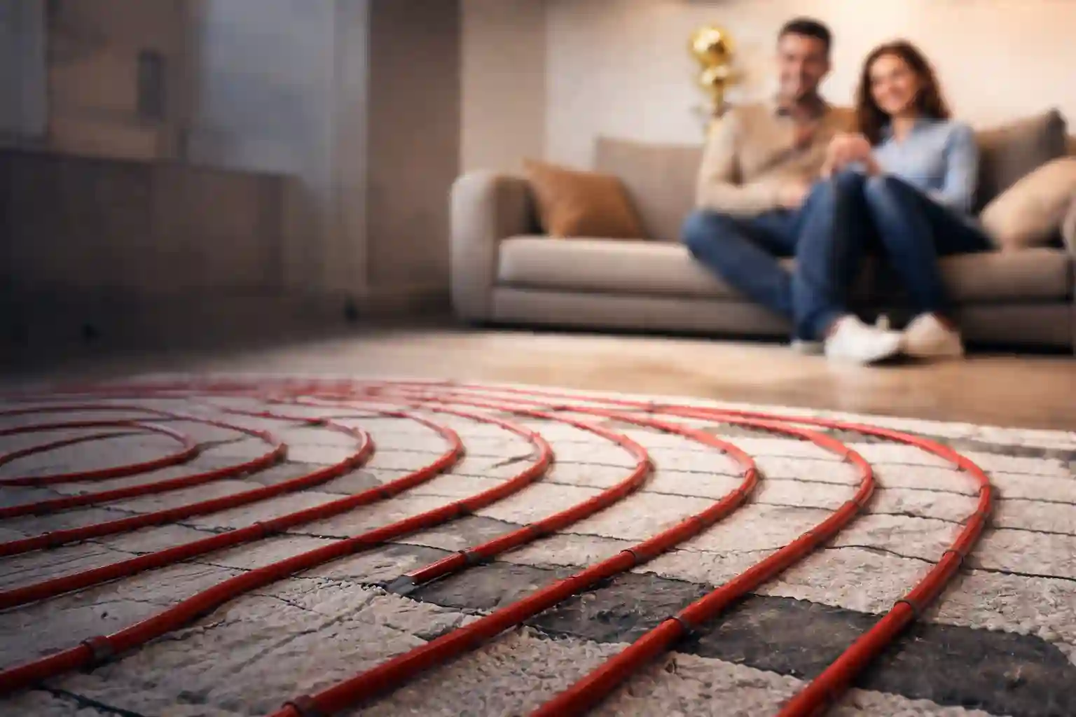 Underfloor heating and scree install