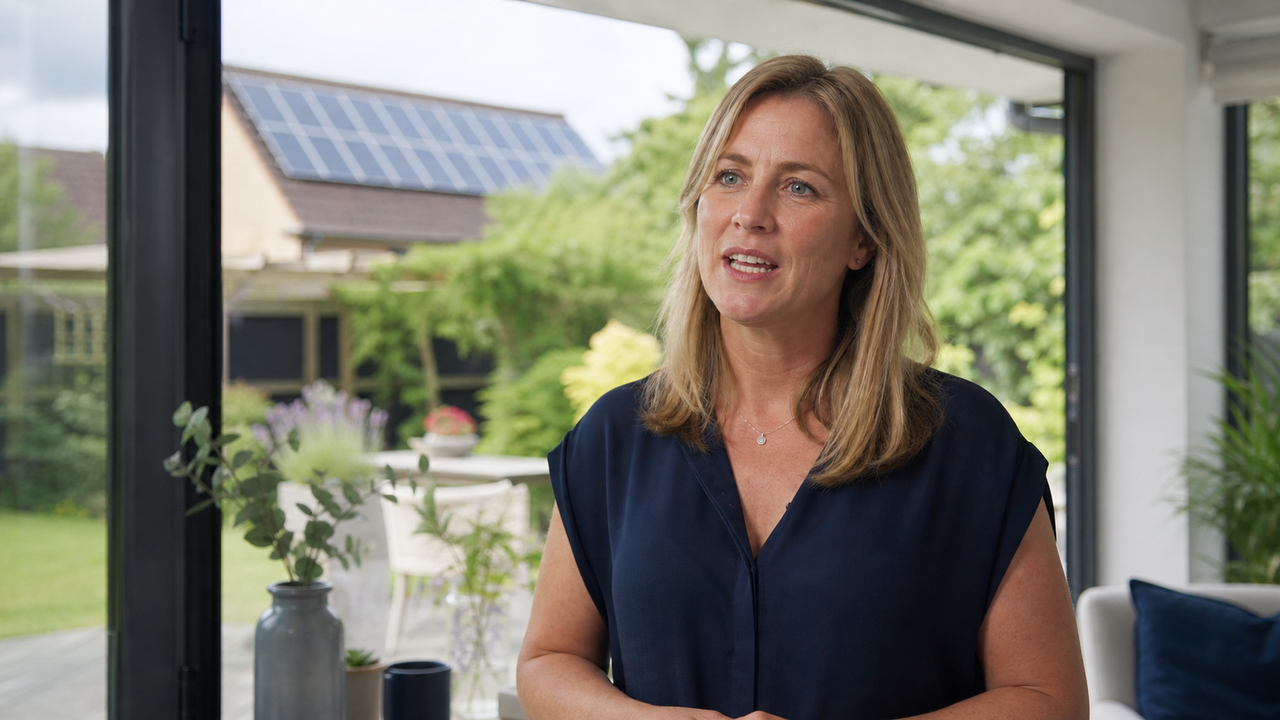 Amelia Harper speaking about their home energy installation