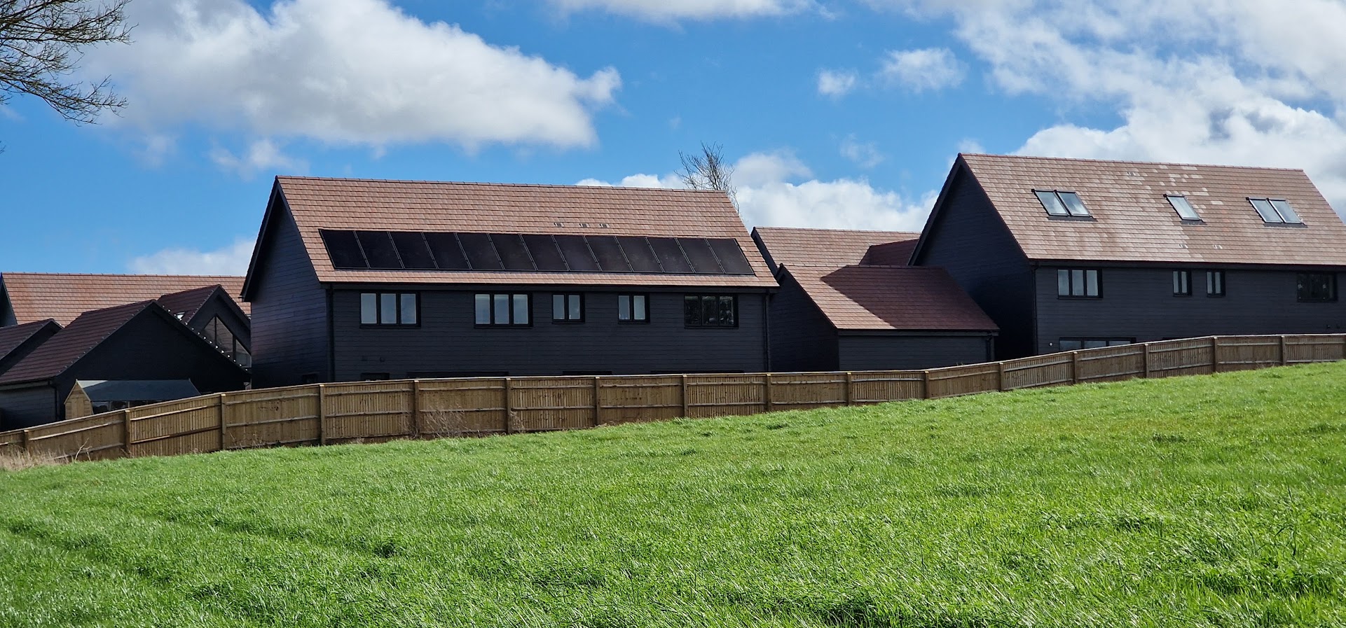 Integrated solar panels installed on a modern home