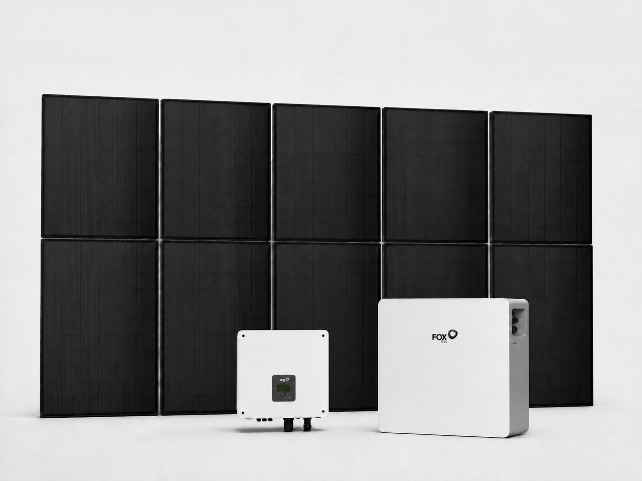 10 AIKO all-black solar panels with a Fox ESS inverter and EP12 Plus battery