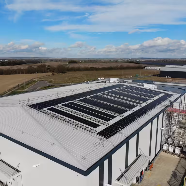 Commercial rooftop solar panel installation