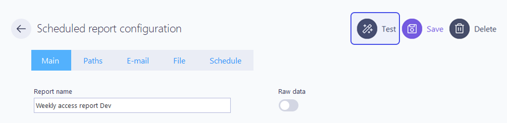 Test scheduled report